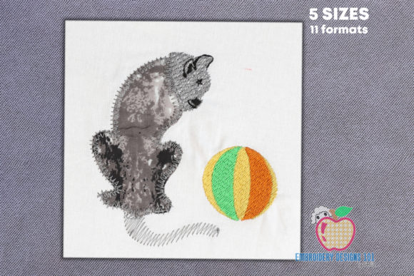 Cat Playing with Ball Applique Review for Business Use