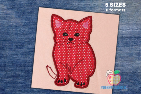 Fluffy Kitten Sitting Applique: A Designer's Perspective