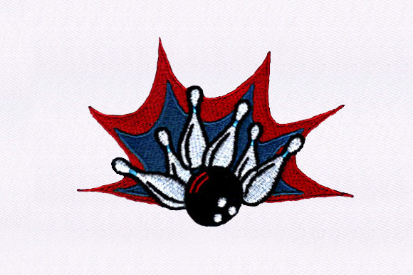 Strike Bowling: A Bold Embroidery Design for Your Craft Shop